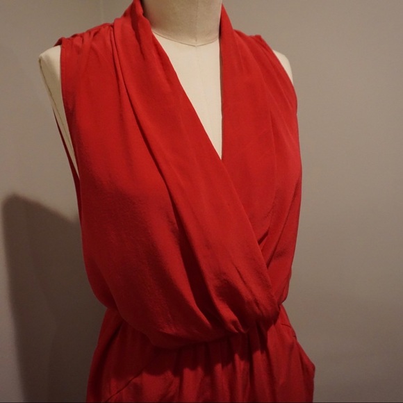 Wilfred/Aritzia Sabine Vivid Fuchsia Silk Dress - Picture 4 of 8